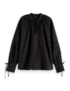 Blusa con encaje y cordones ajustables - Météorite