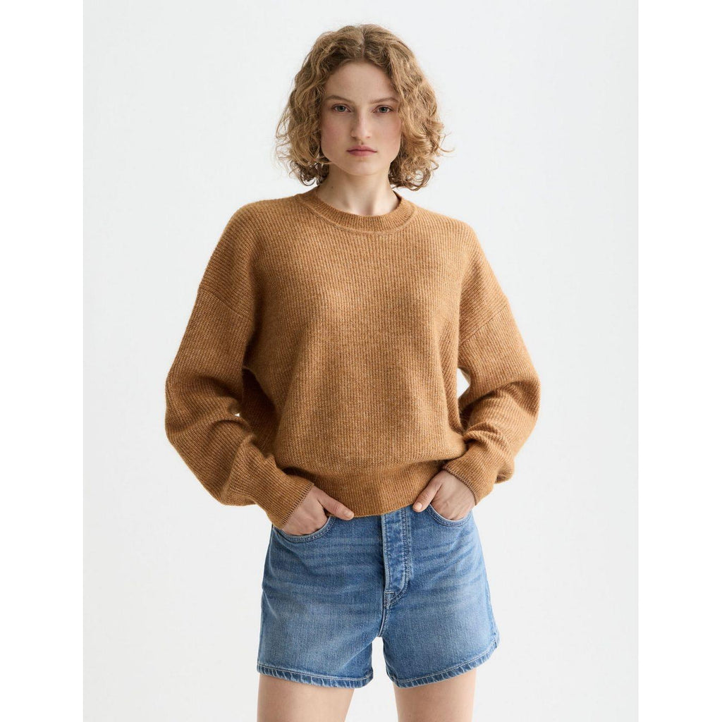 Pull Core Fuzzy Crew Neck - Tobacco Melange