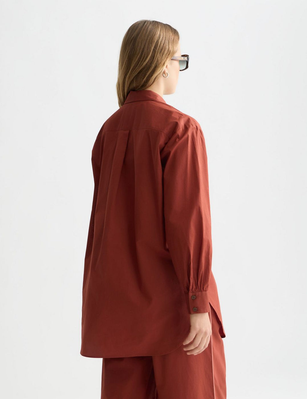 Cotton Voile Oversized Shirt - Burnt Henna