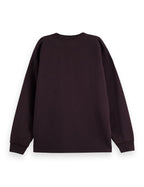 Piece-dyed oversized sweater met logo - Chocolate Plum