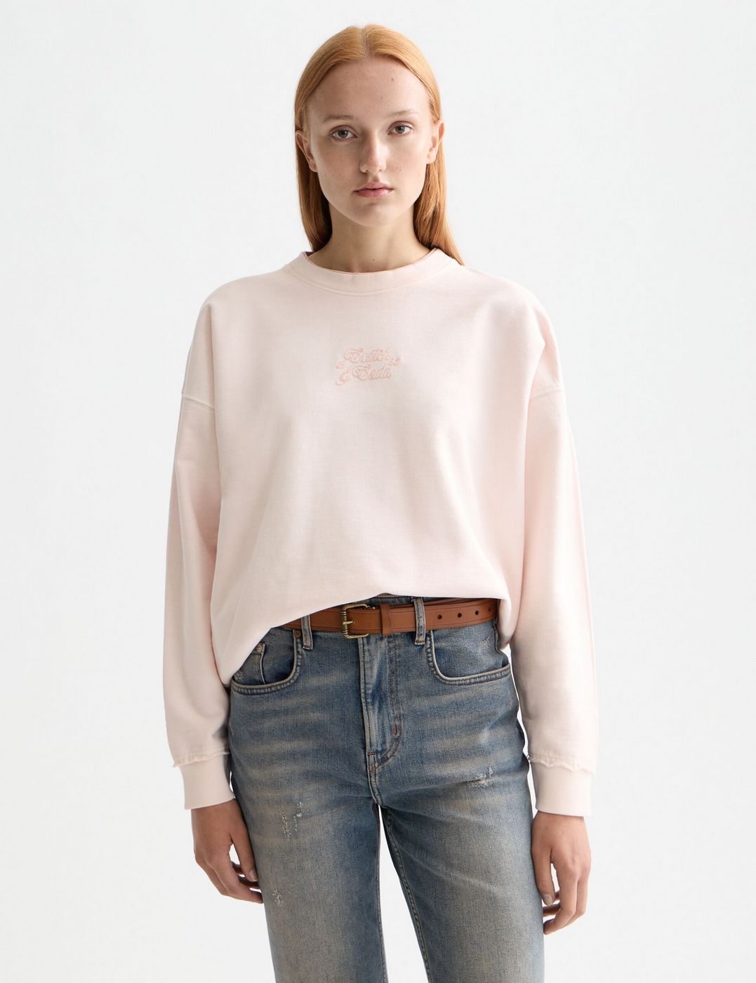 Sweat Oversize Teint sur Pièce Logo - Barely There