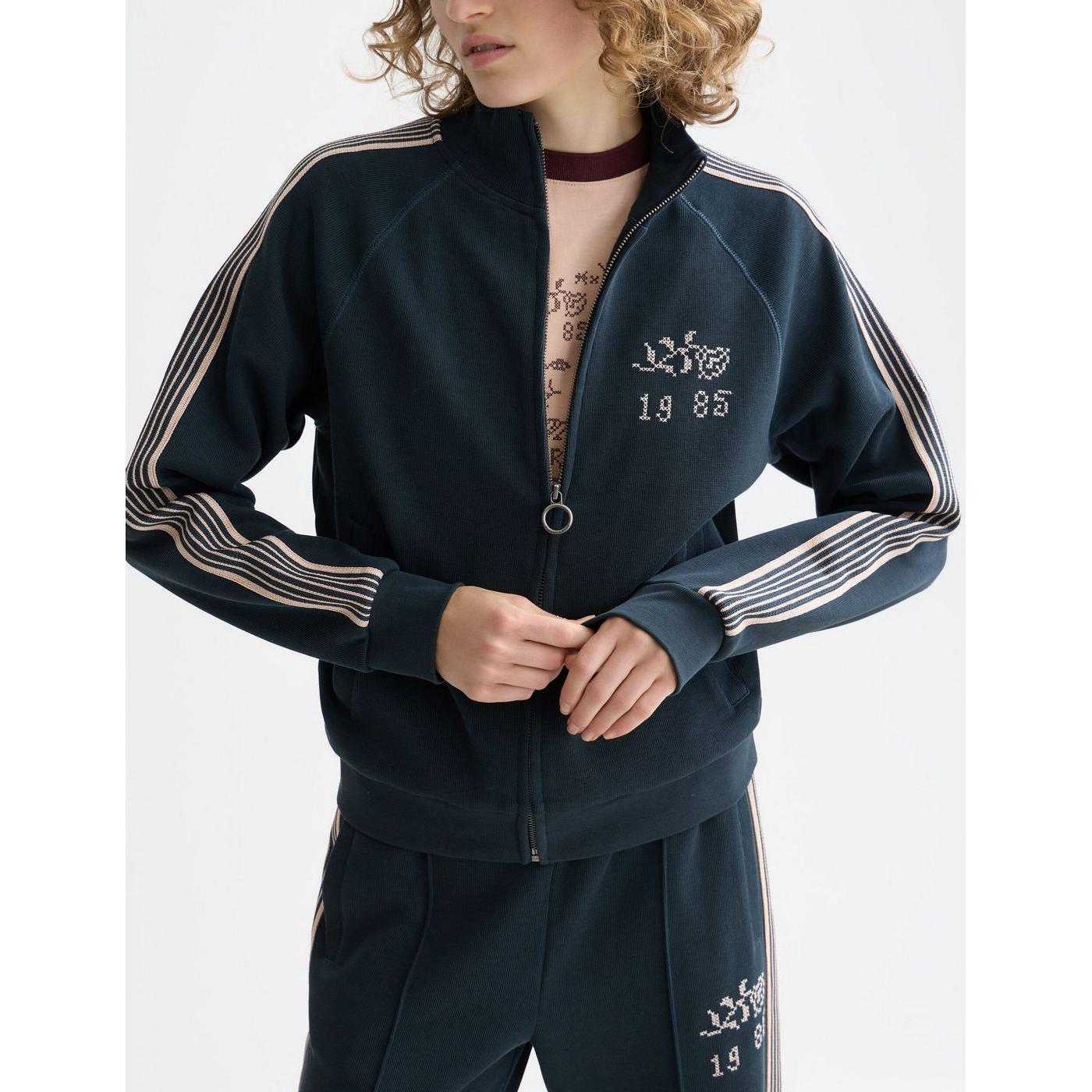 Sudadera con cremallera Interlock - Carbon
