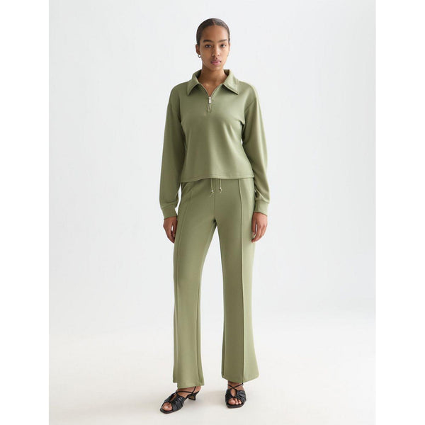 Sweat Zip Through Tencel - Oil Green