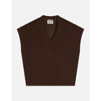 Sweat Tencel V-Neck Shortsleeved - Hot Fudge