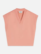 Tencel V-Neck Shortsleeved Sweatshirt - Canyon Clay