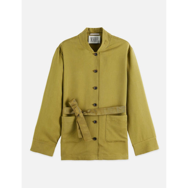 Blazer Viscose Twill Belted - Green Moss