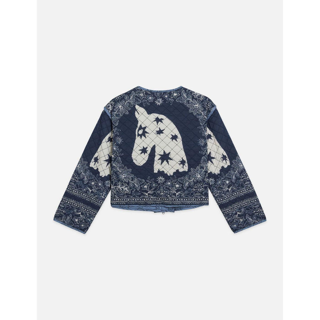 Robe Reversible Printed Quilted Jacket - Horse Bandana Blues