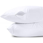 Set of 2 Pillow Protectors - Waterproof Anti-Mite Sponge - White