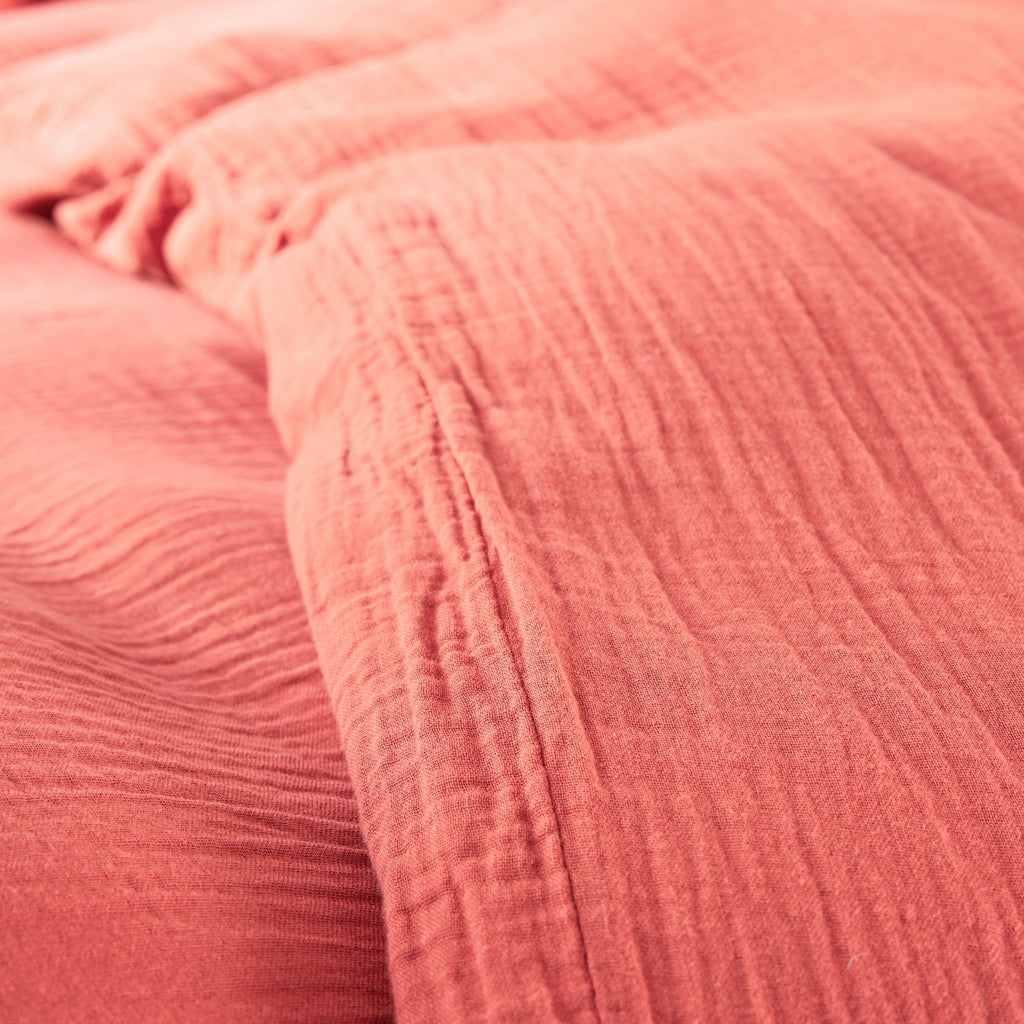 Parure De Couette (Housse + Taies D'Oreiller) - 100% Gaze De Coton - Blush