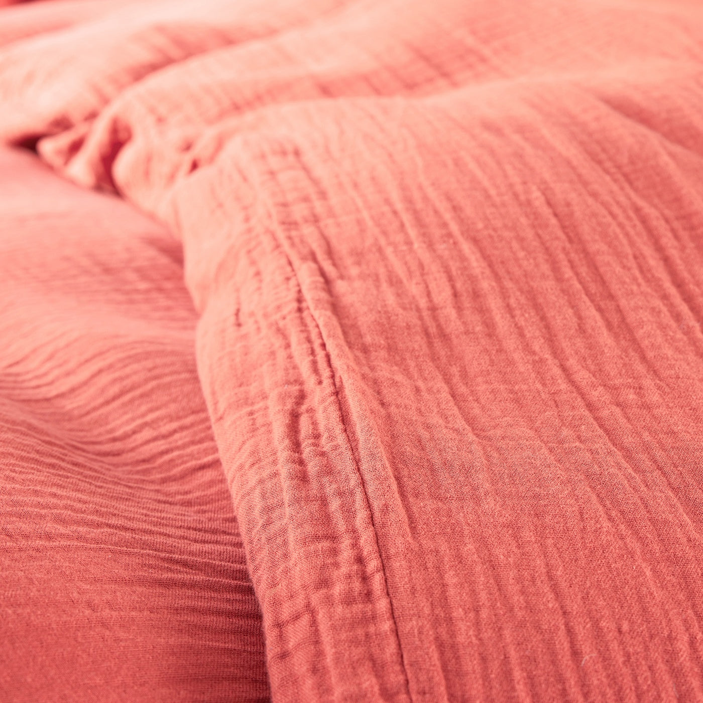 Parure De Couette (Housse + Taies D'Oreiller) - 100% Gaze De Coton - Blush