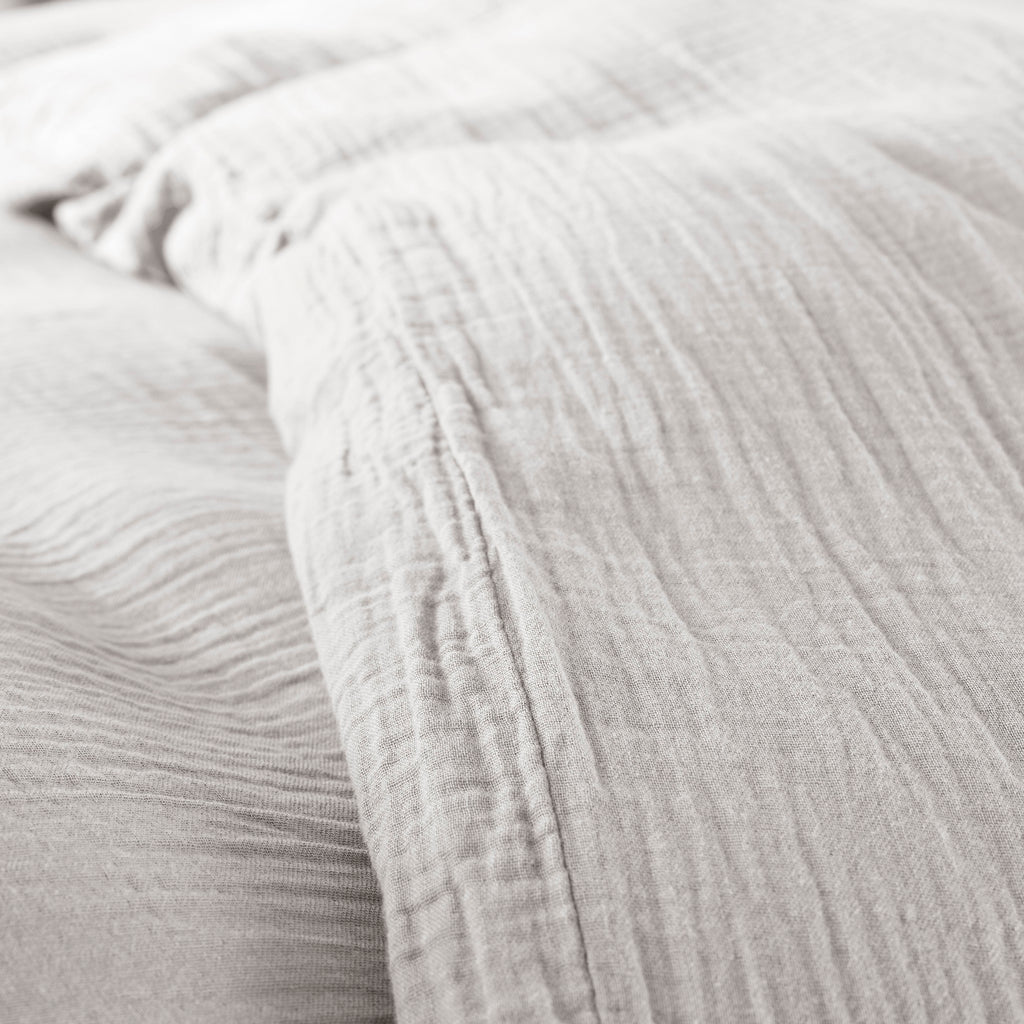 Parure De Couette (Housse + Taies D'Oreiller) - 100% Gaze De Coton - Perle