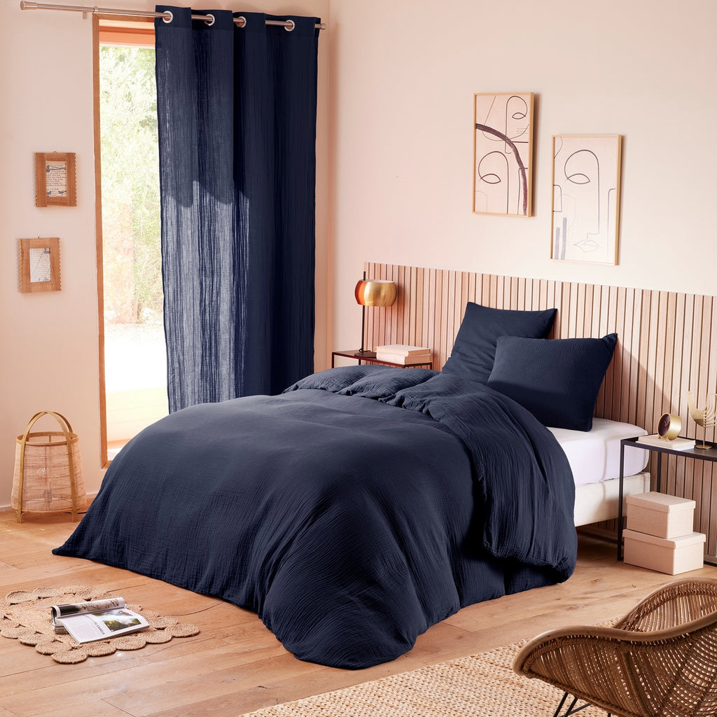 Parure De Couette (Housse + Taies D'Oreiller) - 100% Gaze De Coton - Orage