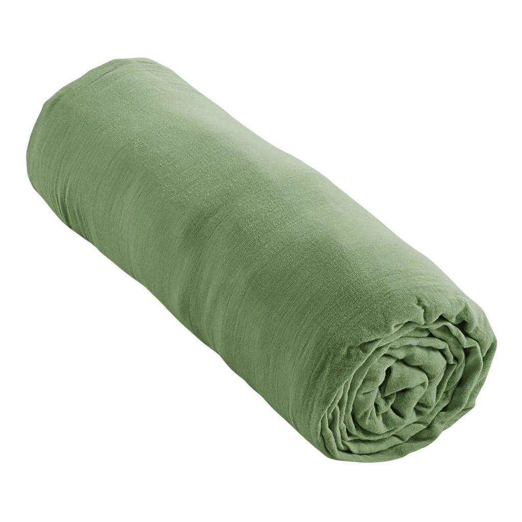 Drap Housse - Gaze De Coton - Olive
