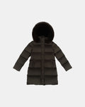 Mid-length khaki fitted down jacket_1