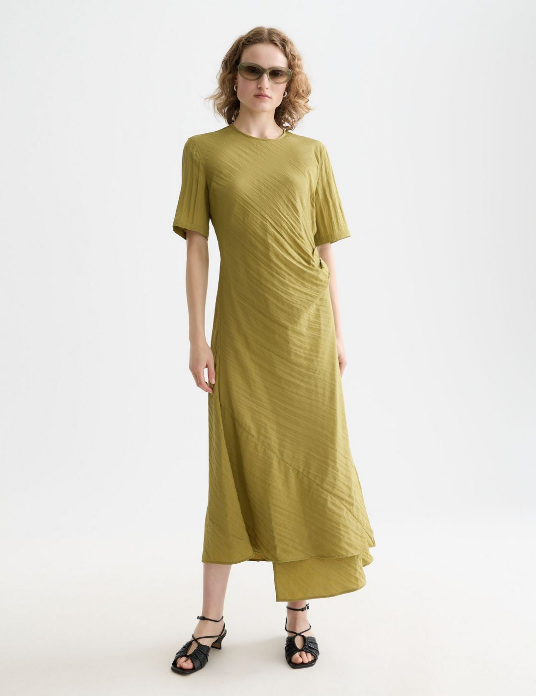 Tie Wrap Dress - Green Moss