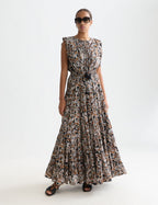 Robe Printed Tiered Maxi - Lucky Bandana Multi Meteorite