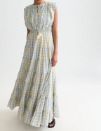 Robe Printed Tiered Maxi - Cactus Stripe Placed Raffia
