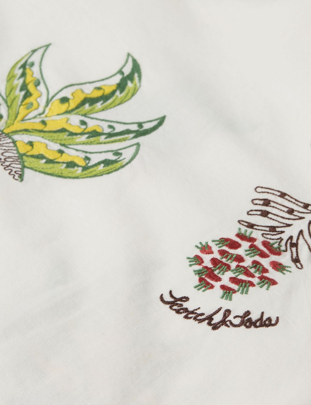 Embroidered Short Bib Dress - Eggnog