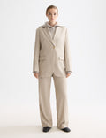 Edie - Gabardine-Hose mit Hohem Bund und Weitem Bein - Plaza Taupe