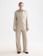 Edie - Gabardine-Hose mit Hohem Bund und Weitem Bein - Plaza Taupe