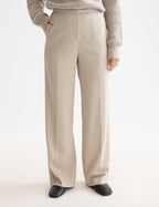 Edie - Gabardine-Hose mit Hohem Bund und Weitem Bein - Plaza Taupe