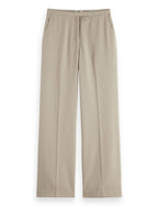 Edie - Gabardine-Hose mit Hohem Bund und Weitem Bein - Plaza Taupe
