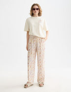 Gia - Mid Rise Wide Leg All Over Printed Pants - Cosmic Sky Eggnog