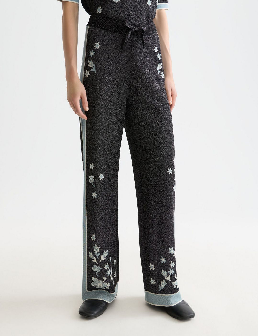 40 Years Jacquard Knitted Trousers - Meteorite