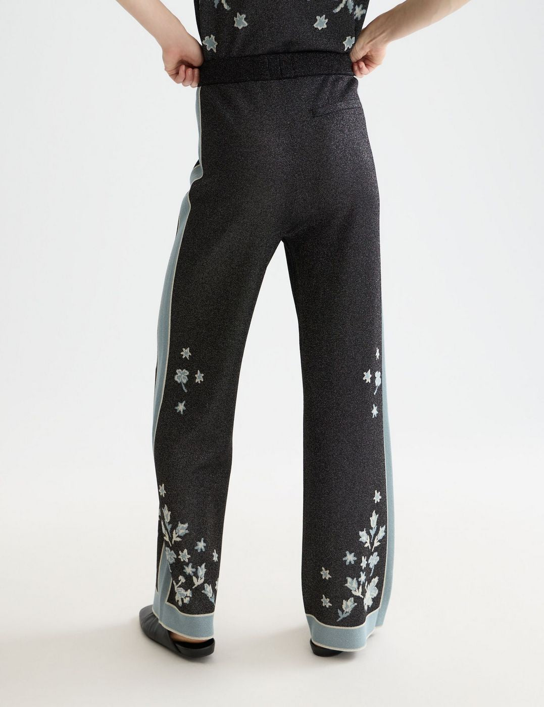 40 Years Jacquard Knitted Trousers - Meteorite