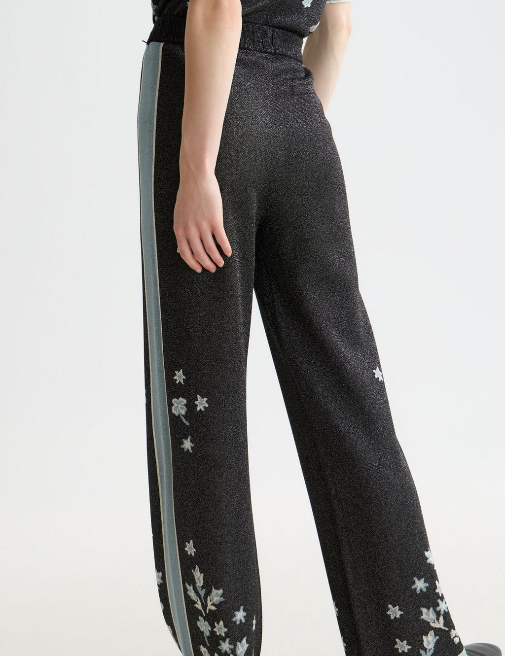 40 Years Jacquard Knitted Trousers - Meteorite