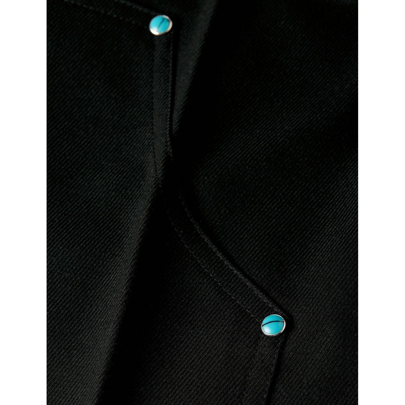Raine Trousers - Studded High Rise Wide Leg - Meteorite