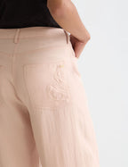 Lotus - Twill High Rise Barrel Leg Pants - Rose Dust