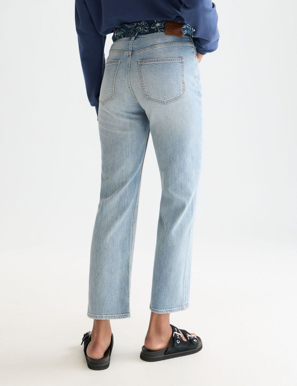 The Sky Straight Jeans With Tie Detail - Dark Spotlight