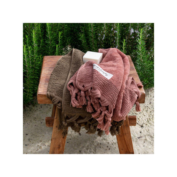 Lote de 2 toallas de rizo - Ulysse - Cinnamon
