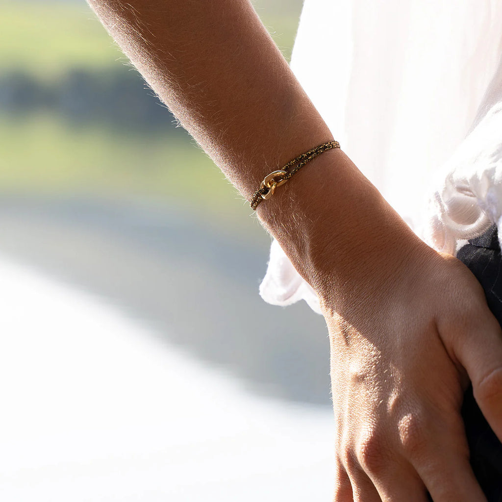 Bracelet Annecy - Or Noir Pailleté