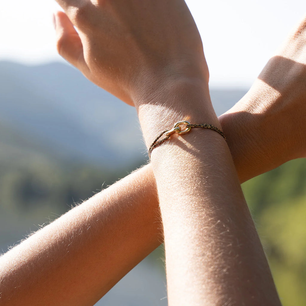 Bracelet Annecy - Or Noir Pailleté