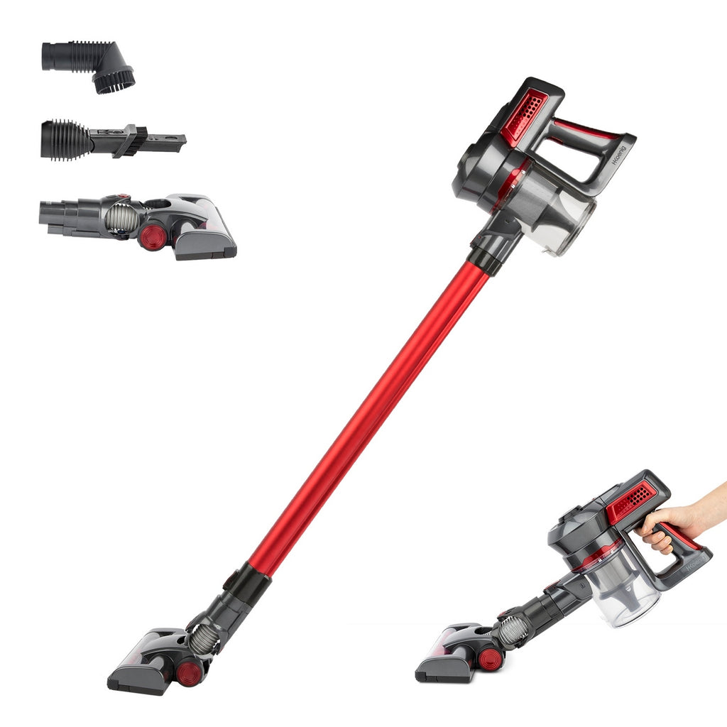 Aspiradora Escoba 2 En 1 Sin Cable Powerclean - Rojo