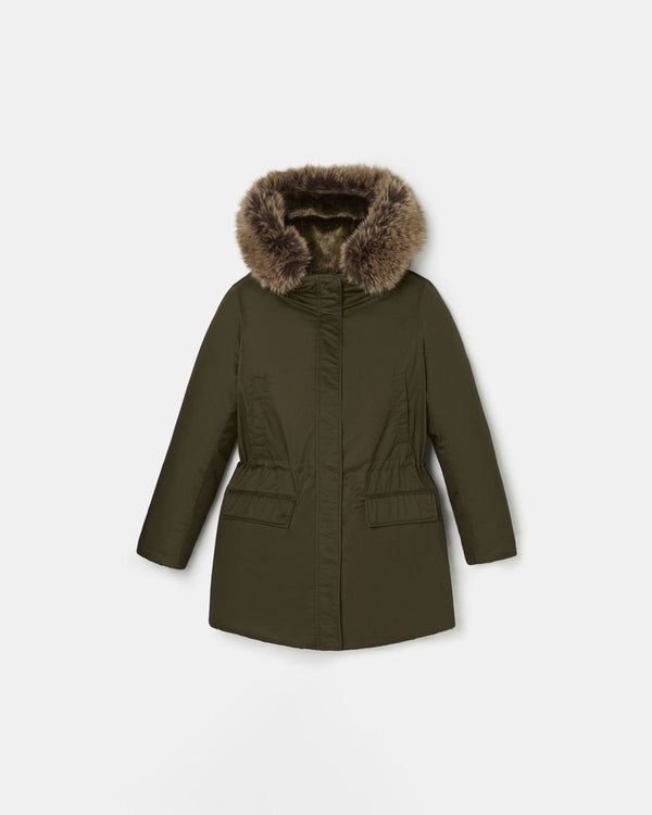 Parka midi caqui - Pelo sintético_1