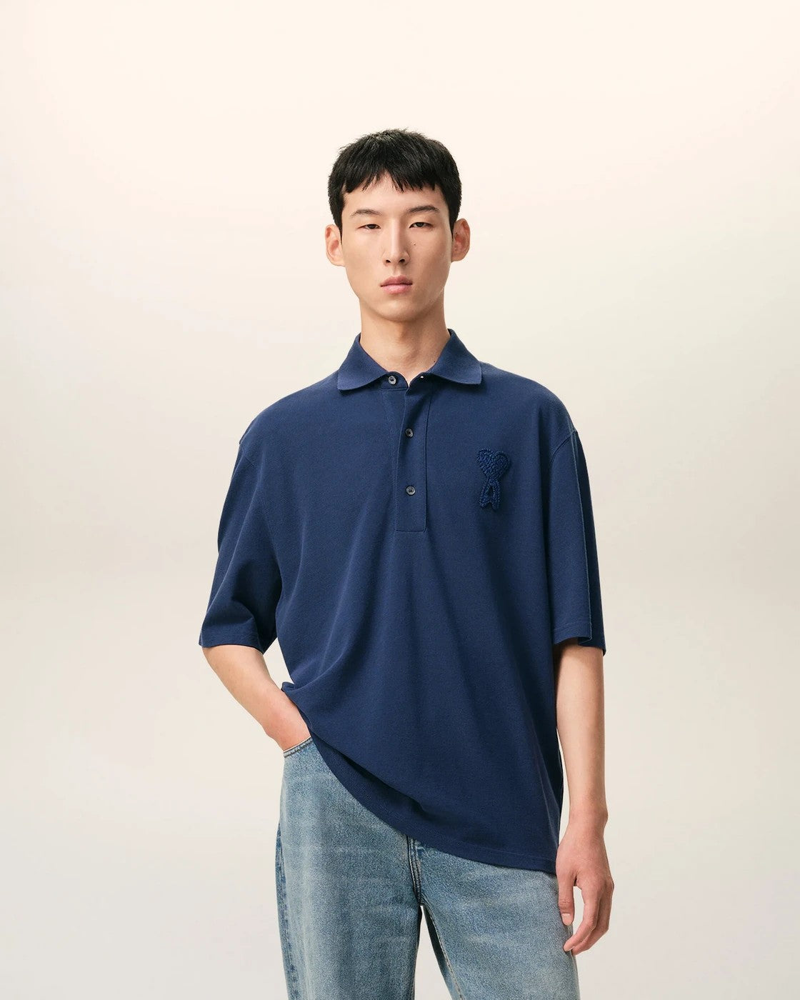 Ami Paris - Polo Ami De Coeur À Coupe Boxy