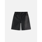 Short High Rise Faux Leather - Meteorite