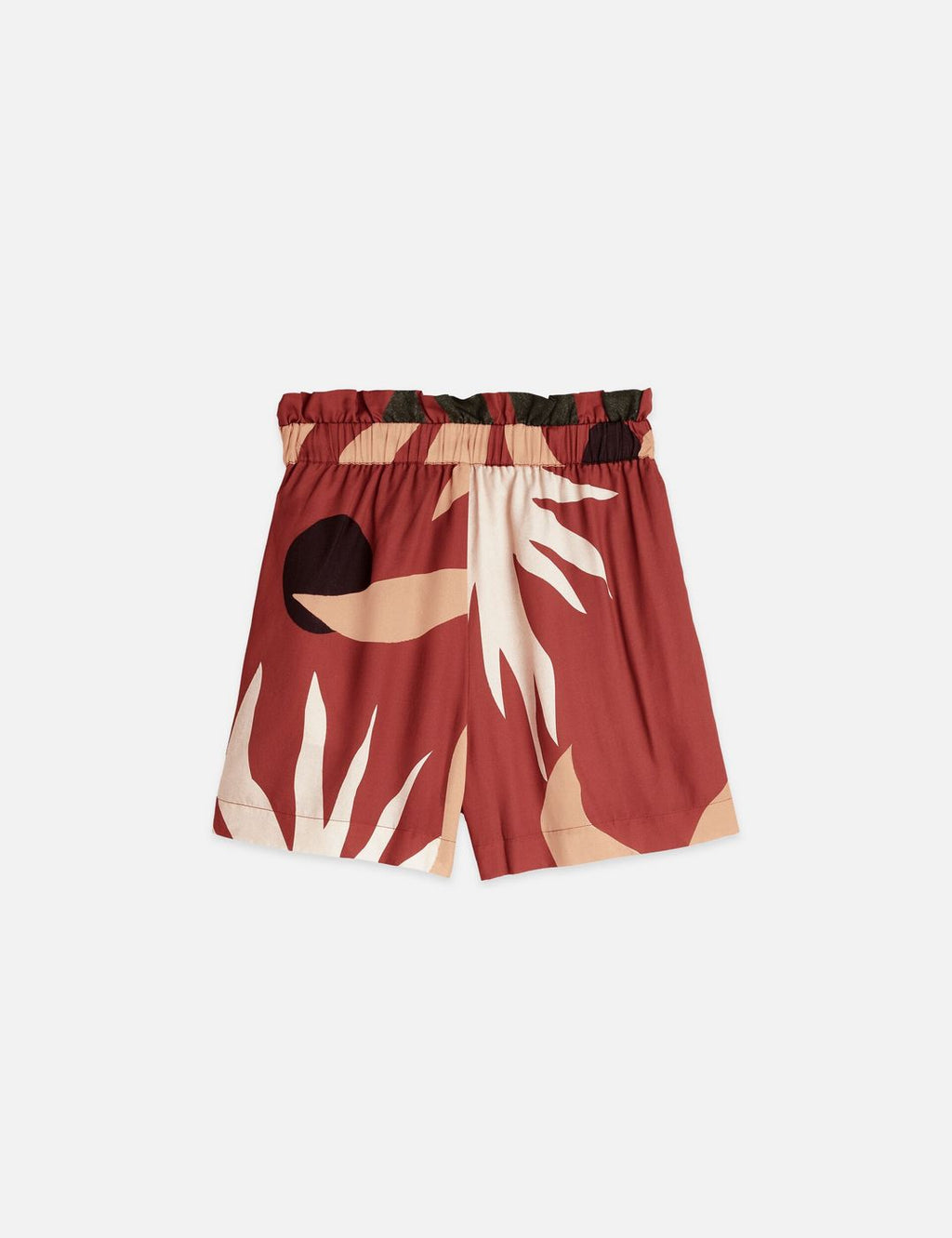 Short Printed High-Rise Elastic Waist - Desert Hawaiian Burnt Henna