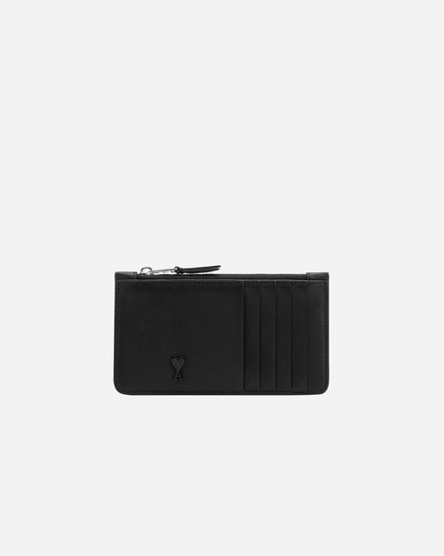 Ami Paris - Porte-Cartes Zippé Ami De Coeur Noir