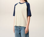 T-Shirt Ami de Cœur Crochet – Ami Paris – Blanc & Bleu