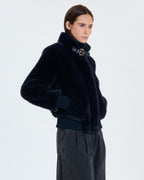 Short navy faux fur jacket_1