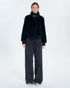 Short navy faux fur jacket_4