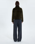 Short khaki faux fur jacket_3