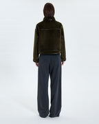 Short khaki faux fur jacket_3