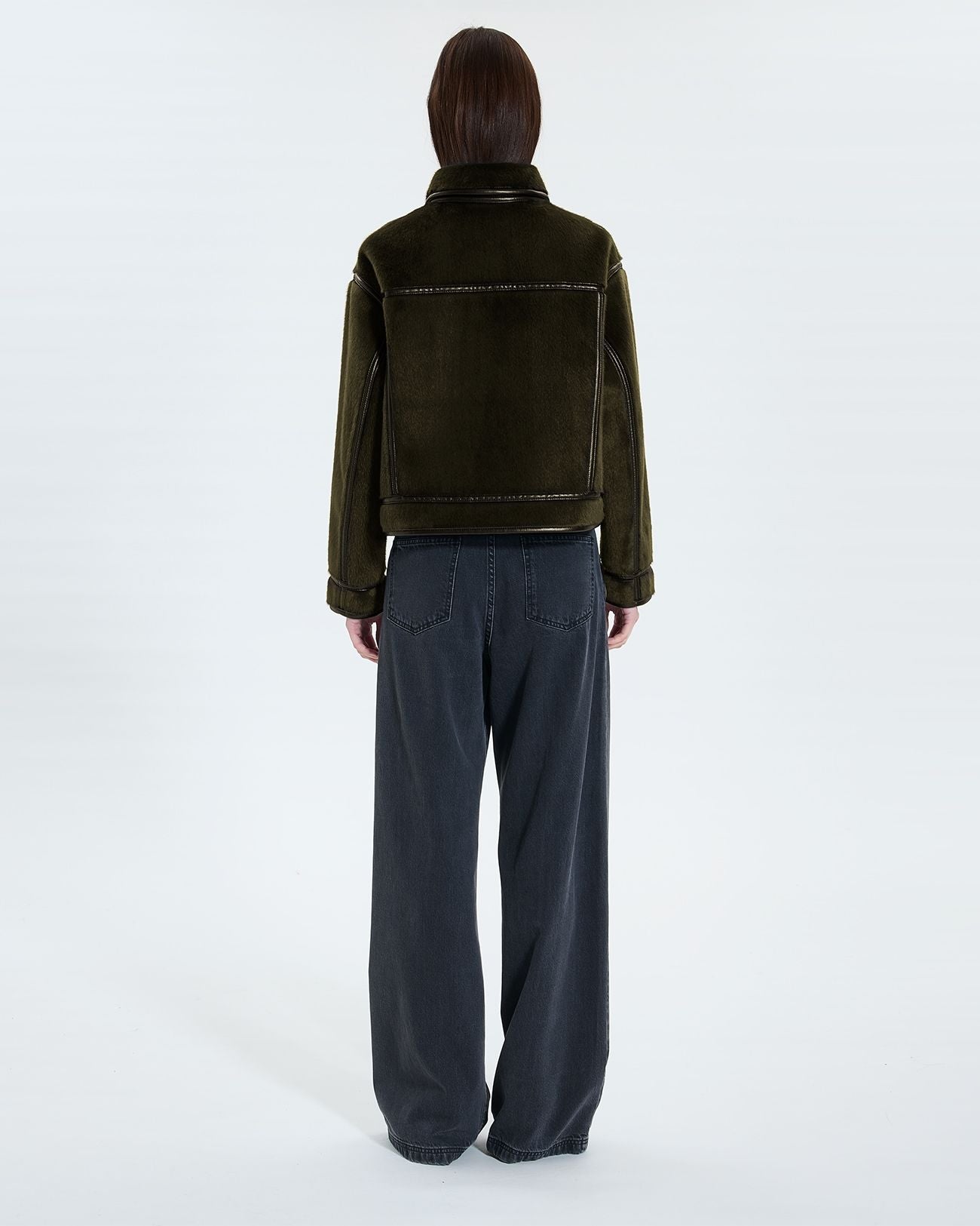 Short khaki faux fur jacket_3