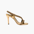 Ronda Gold High-Heel Asymmetric Sandal