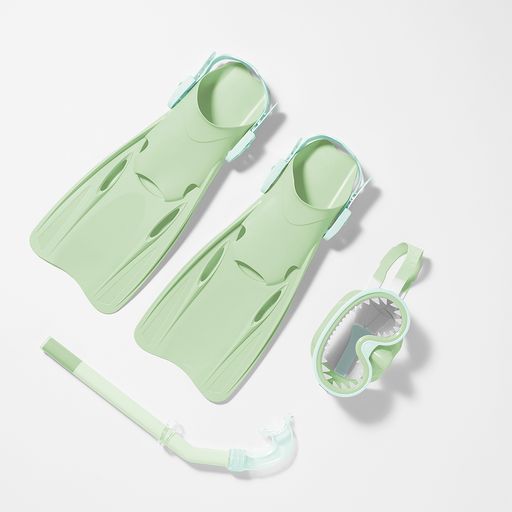 Palmes + Masque + Tuba Marble - Vert
